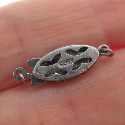 925 Sterling Silver Antique Engraved Oxidized Lock Clasp for Bracelet / Necklace