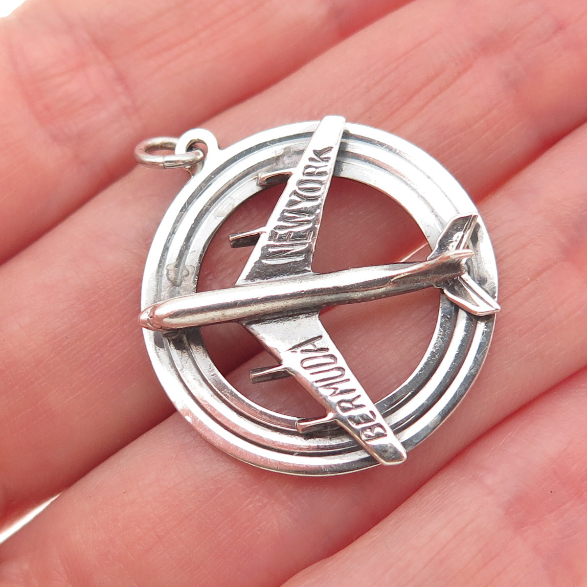 Payton Pepper & Sons Sterling Silver Vintage 1964 Birmingham Airplane Pendant