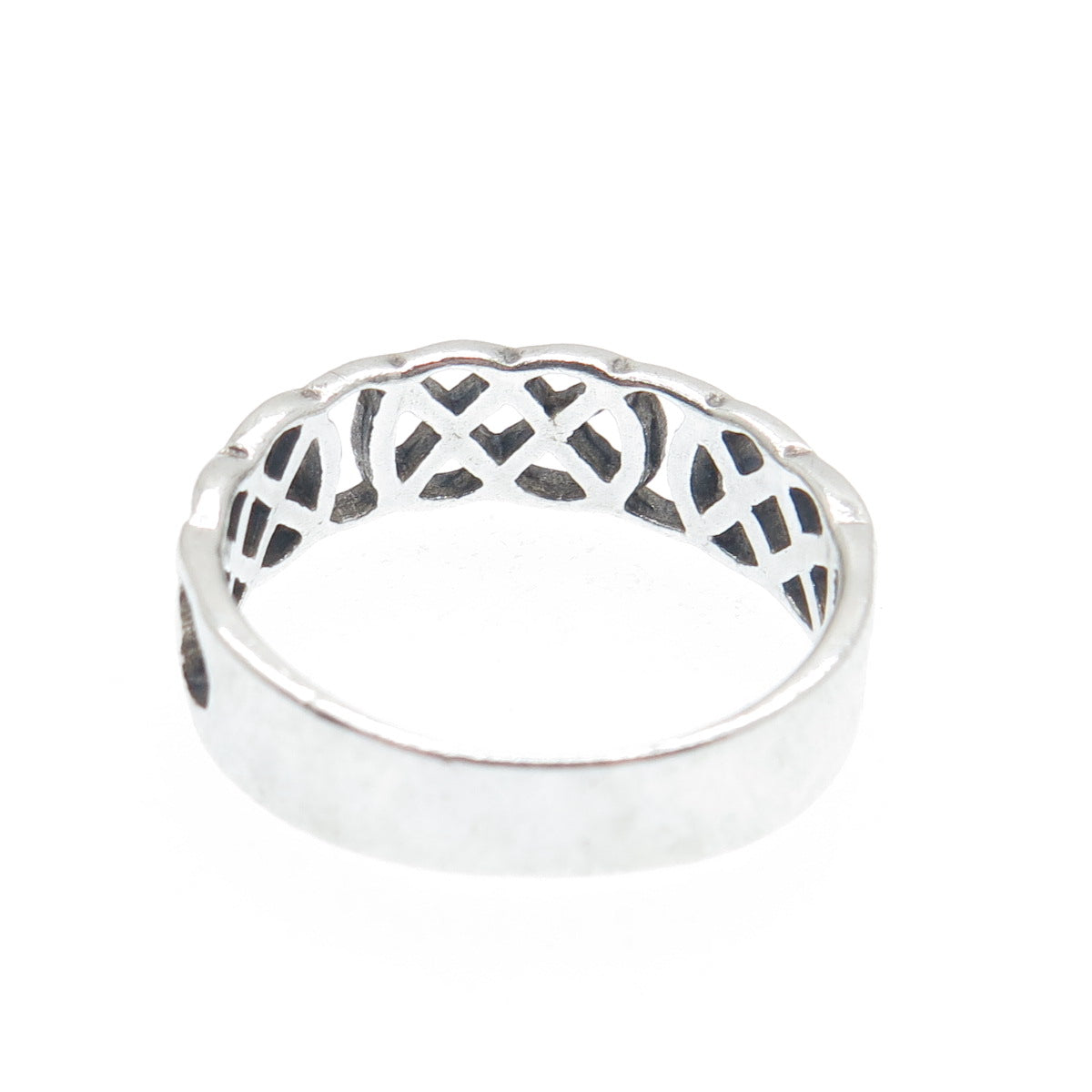 925 Sterling Silver Vintage Celtic Love Knot Band Ring Size 10