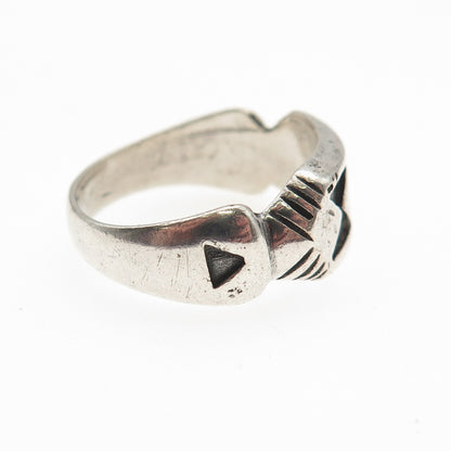 MAISELS INDIAN Old Pawn Sterling Silver Vintage Southwestern Tribal Ring Size 8