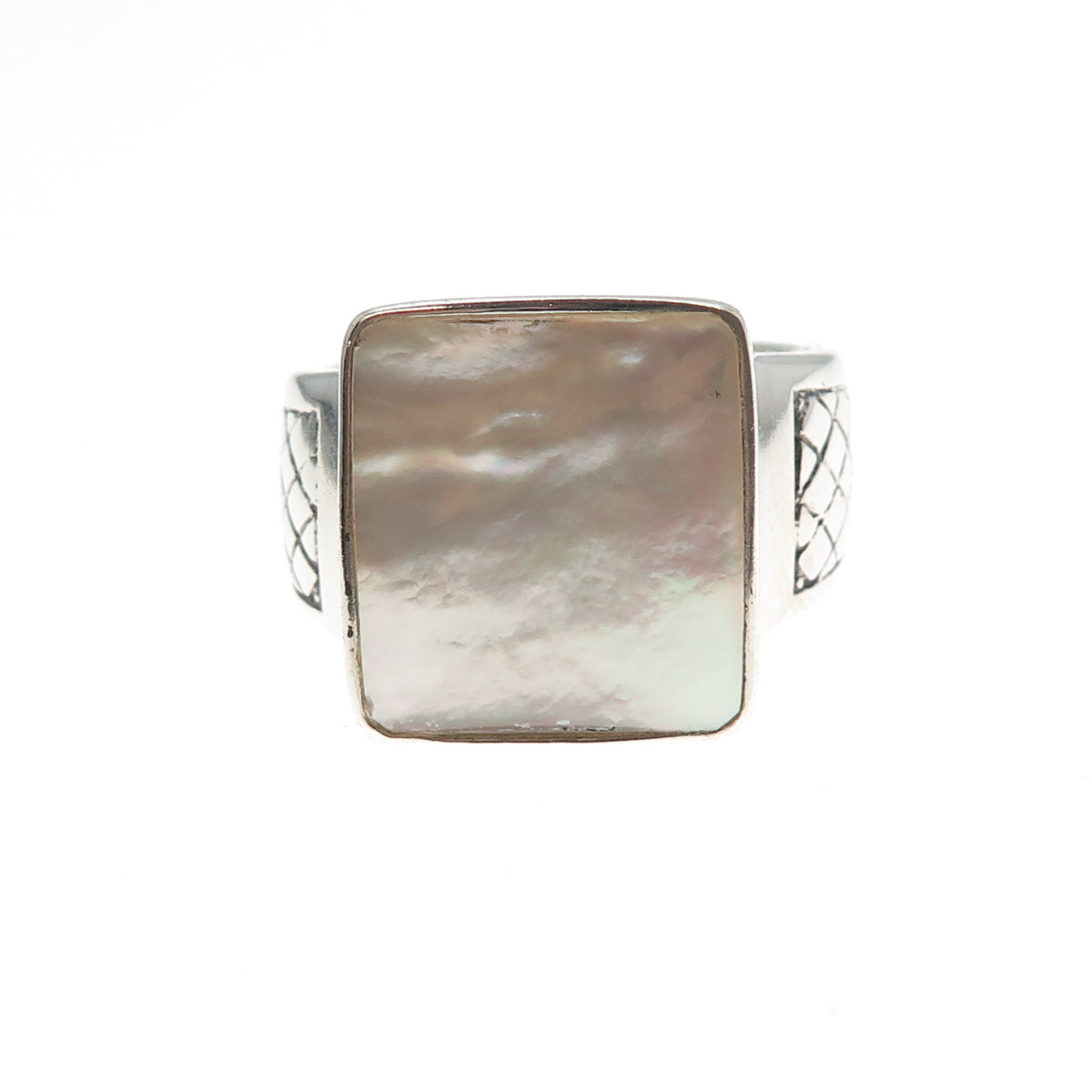 PHLD PlayHardLookDope 925 Sterling Silver Real MOP Ring Size 11