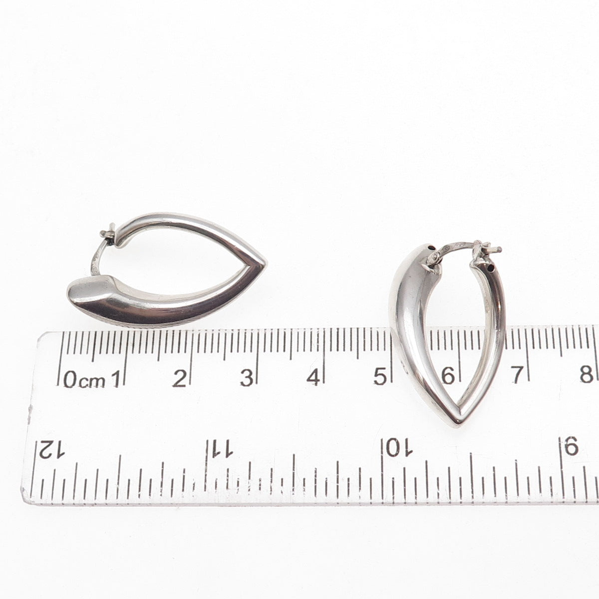 Charles Garnier 925 Sterling Silver Vintage Wavy Hoop Earrings
