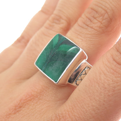 PHLD PlayHardLookDope 925 Sterling Silver Real Malachite Ring Size 11.5