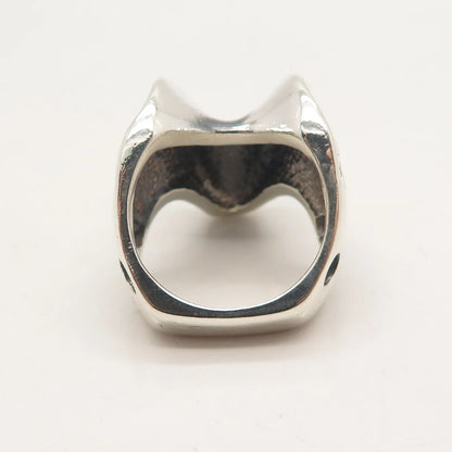 925 Sterling Silver Vintage Modernist Ring Size 7