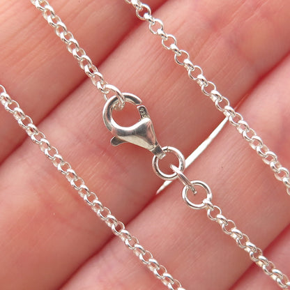 Han 925 Sterling Silver Rolo Chain Necklace 18"