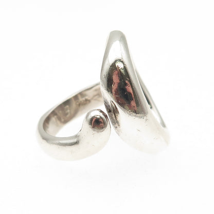 925 Sterling Silver Vintage Letter O Modernist Adjustable Ring Size 7.25