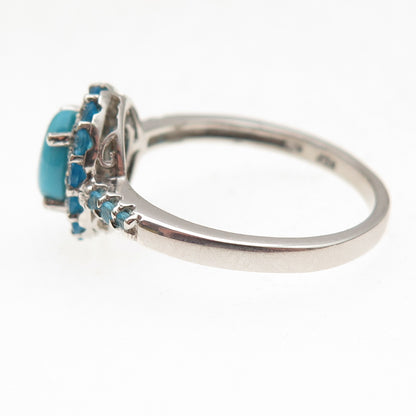 Chuck Clemency 925 Sterling Silver Real Turquoise & Apatite Ring Size 10.25