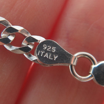P. LUX 925 Sterling Silver Italy Curb Link Bracelet 7"
