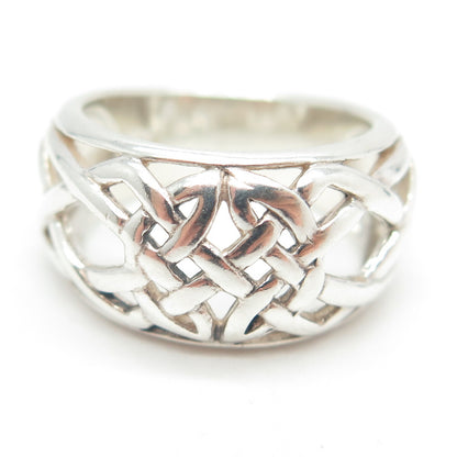 925 Sterling Silver Vintage Celtic Knot Ring Size 6