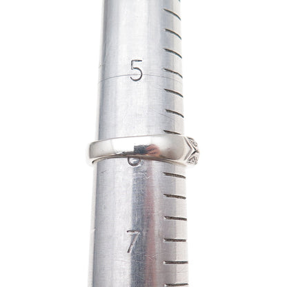 Jane Seymour 925 Sterling Silver Real Round-Cut Diamond Band Ring Size 6