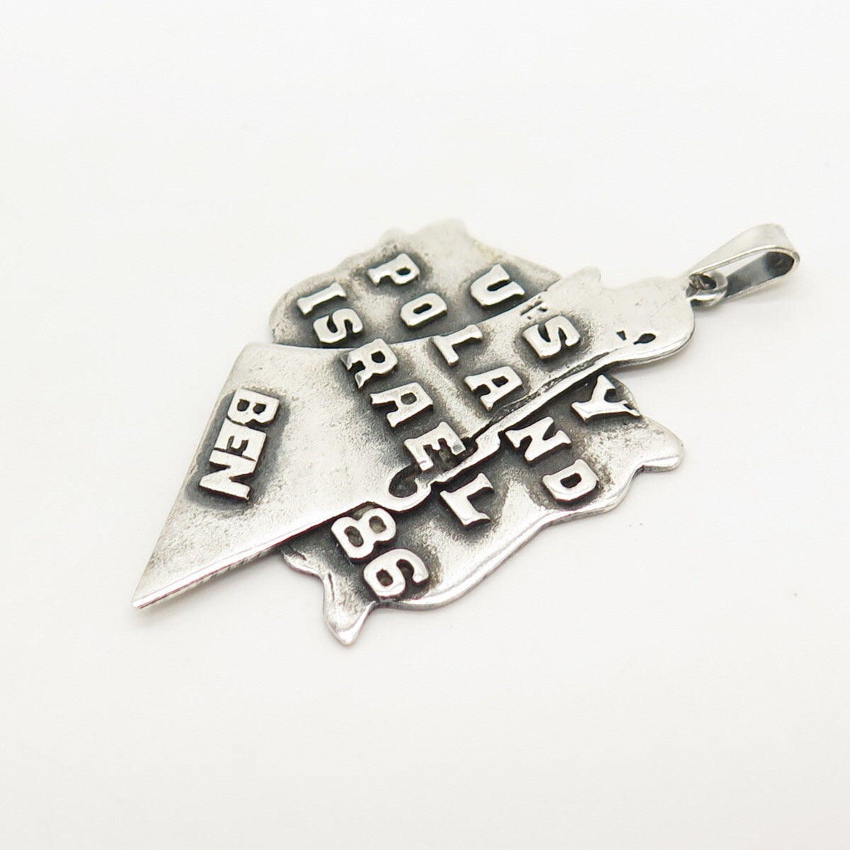 925 Sterling Silver Vintage "USY Poland Israel" Pendant