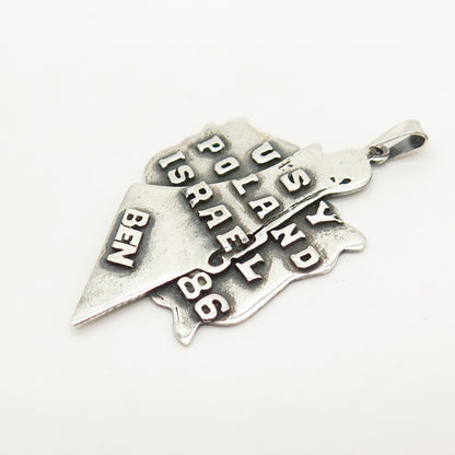 925 Sterling Silver Vintage "USY Poland Israel" Pendant