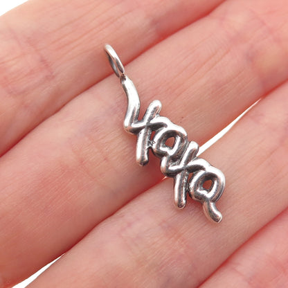 925 Sterling Silver Vintage XOXO Hugs & Kisses Oxidized Charm Pendant