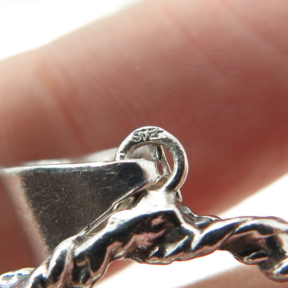 925 Sterling Silver Vintage Roaring Tiger Circle Pendant