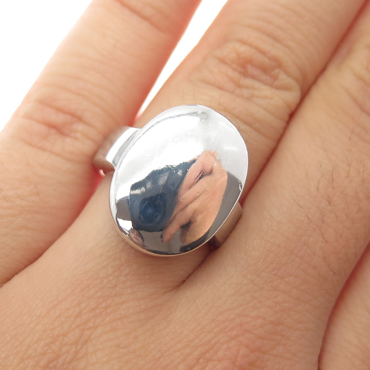 925 Sterling Silver Vintage Modernist Ring Size 6