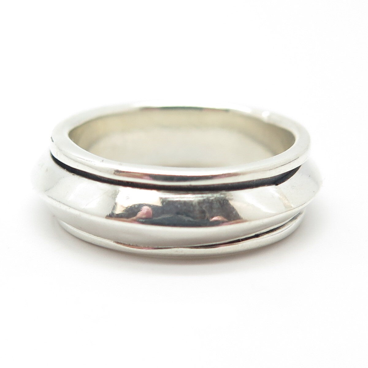 925 Sterling Silver Vintage Rotating Band Ring Size 8.25