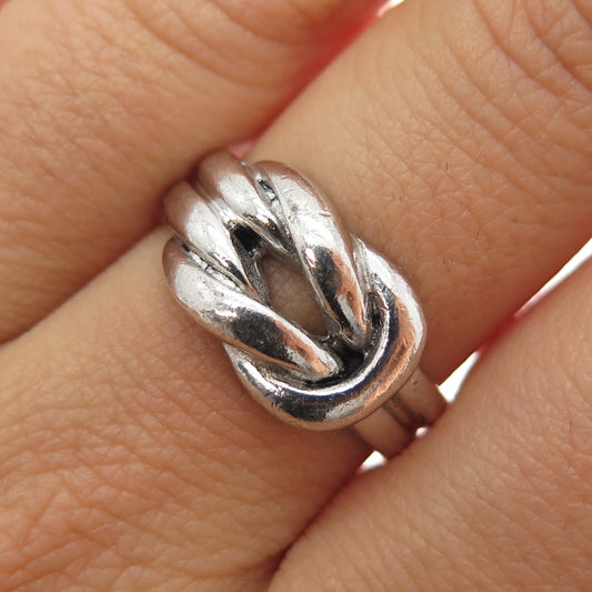 CHAPAL ZENRAY 925 Sterling Silver Vintage Love Mariner Knot Oxidized Ring Size 8
