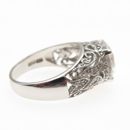 925 Sterling Silver Round-Cut C Z Promise Ring Size 10.25