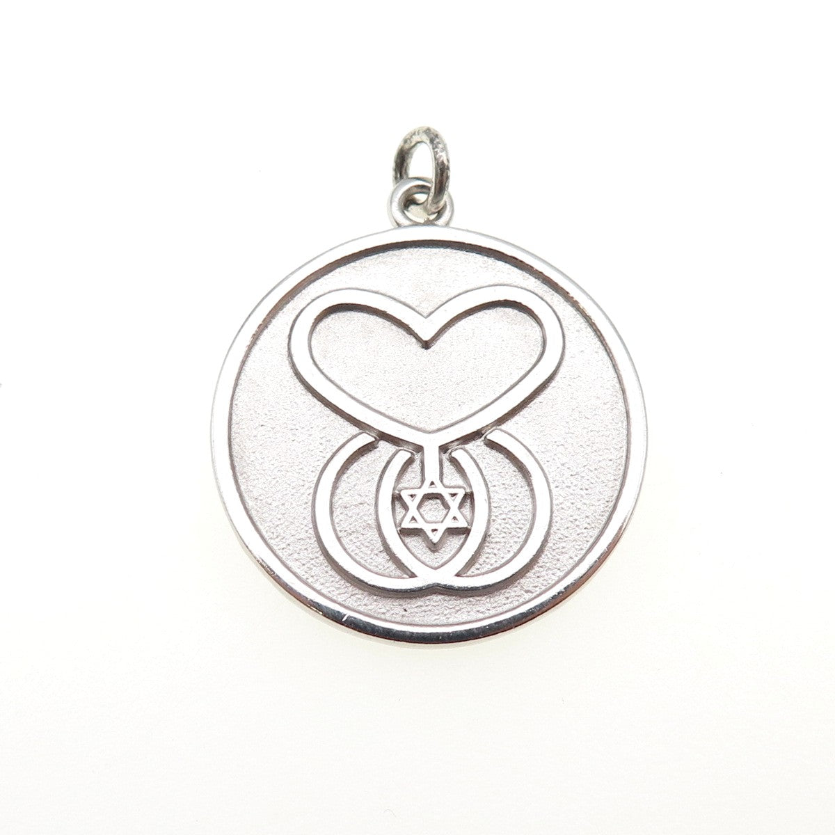 Dieges & Clust 925 Sterling Silver Vintage Star of David Heart Charm Pendant