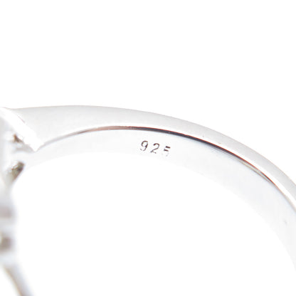 DSMK 925 Sterling Silver Canary & White Multi-Cut C Z Ring Size 6.25