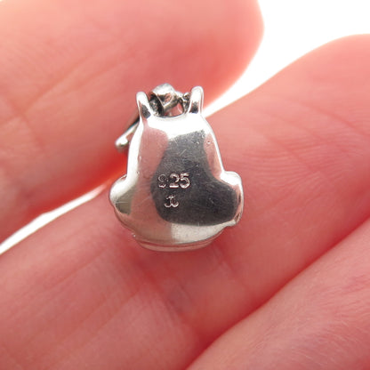 Jewelry Concepts Sterling Enamel Real Diamond Backpack Lobster Lock Mini Pendant