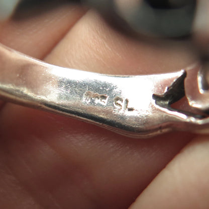 925 Sterling Silver Vintage Swirl Spiral Band Ring Size 7