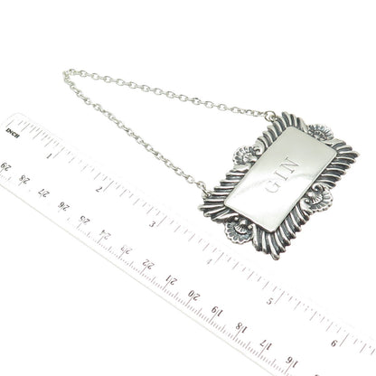 DAVID HOLLANDER & SON 925 Sterling Silver Vintage 1963 Birmingham Gin Bottle Tag