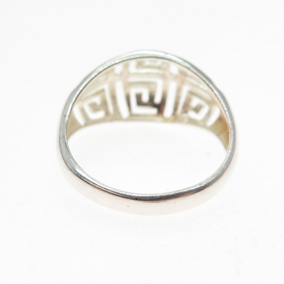 RJ GRAZIANO 925 Sterling Silver Vintage Greek Maze Dome Ring Size 9.75