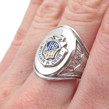 REED & CO. 925 Sterling Vintage 1968 Enamel William H. Carr School Ring Size 10
