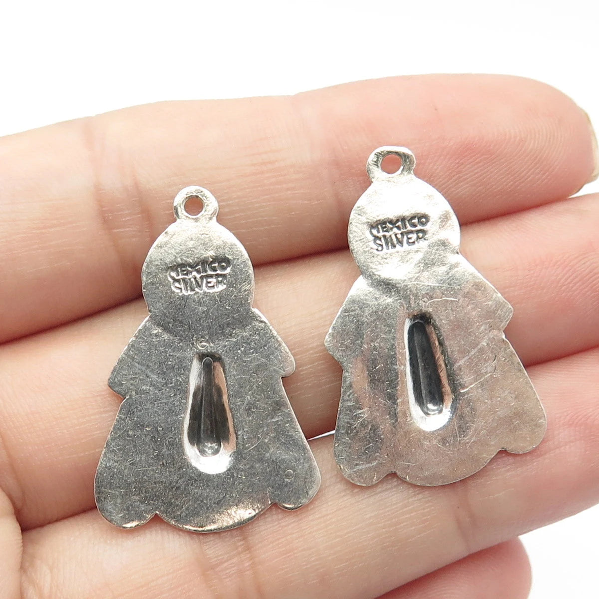 925 Sterling Silver Vintage Mexico Real Turquoise Gemstone Jacket Earrings
