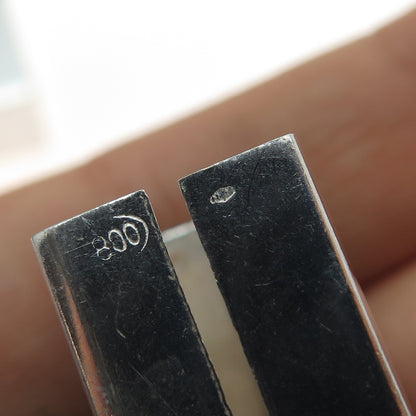 800 Silver Antique Art Deco Italy Real Green Onyx Tube Slide Lipstick Case