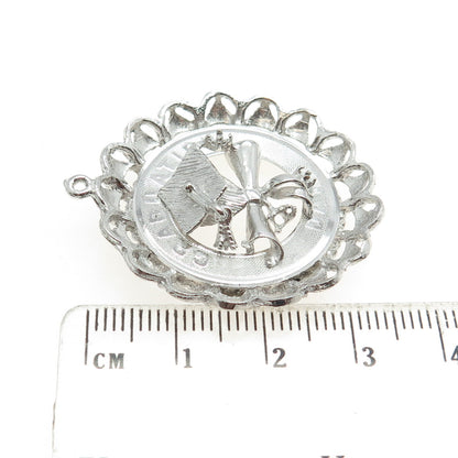 925 Sterling Silver Vintage "Graduation Day" Cap & Diploma Pendant