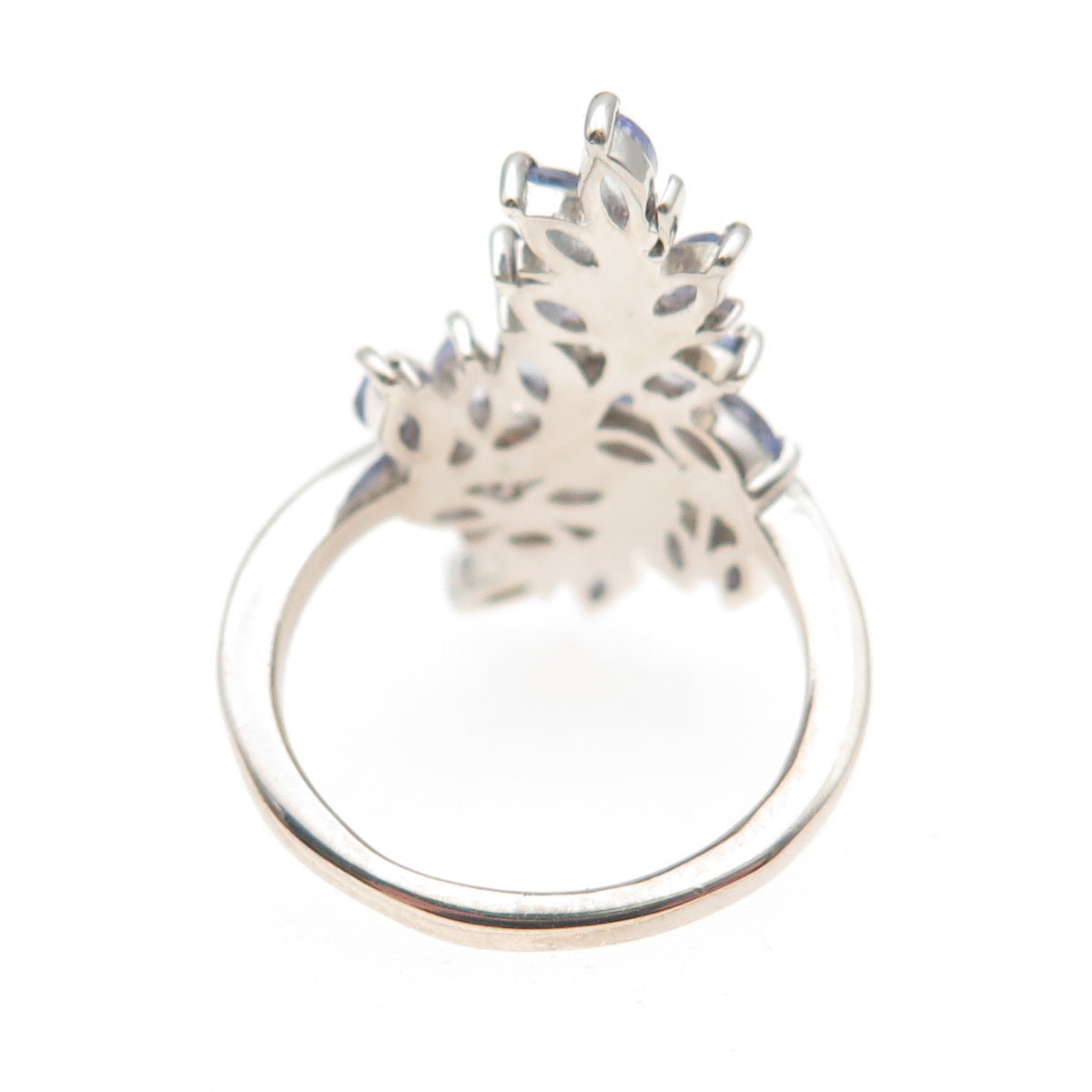Chuck Clemency 925 Sterling Silver Real Marquise-Cut Tanzanite Ring Size 5.25