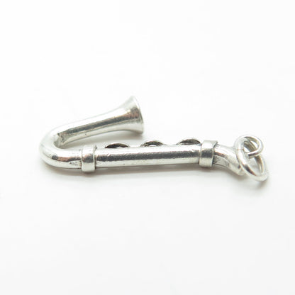 925 Sterling Silver Vintage Saxophone Musical Instrument Charm Pendant