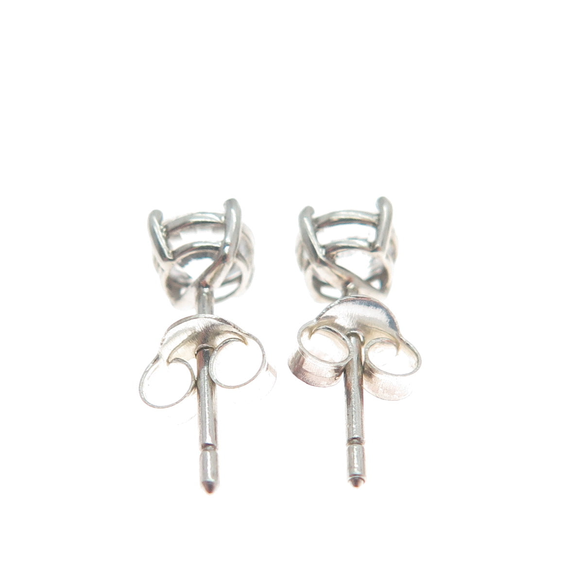 925 Sterling Silver Round-Cut C Z Stud Earrings