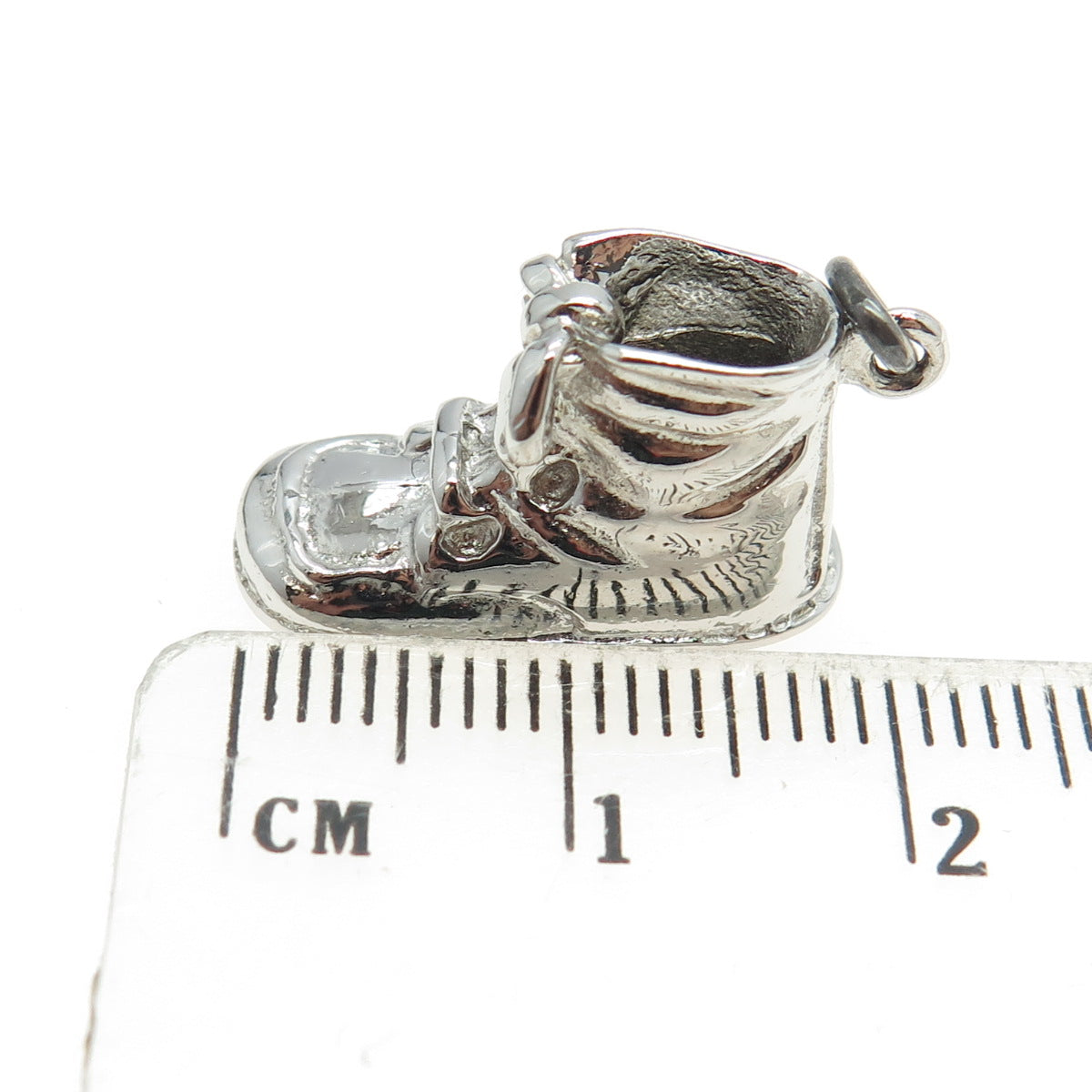 WELLS 925 Sterling Silver Antique Art Deco Boot Charm Pendant