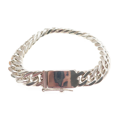 925 Sterling Silver Vintage Mexico Heavy 71.8g Cuban Link Bracelet 7.75"