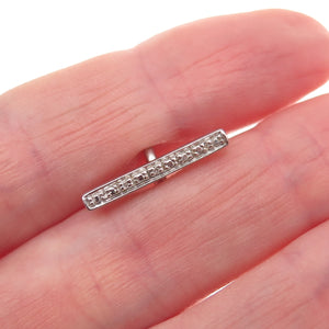 925 Sterling Silver Real Diamond Bracelet / Necklace Bar Toggle Lock Clasp