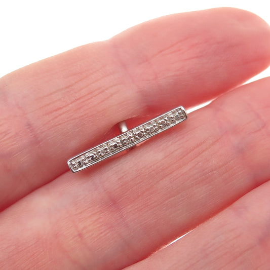 925 Sterling Silver Real Diamond Bracelet / Necklace Bar Toggle Lock Clasp