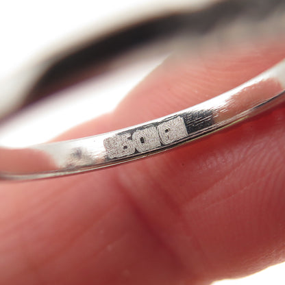 925 Sterling Silver Vintage Marquise-Cut Lab-Created Ruby & C Z Ring Size 7