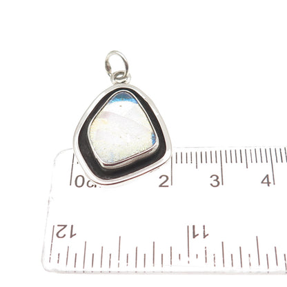925 Sterling Silver Vintage Dichroic Glass Modernist Charm Pendant