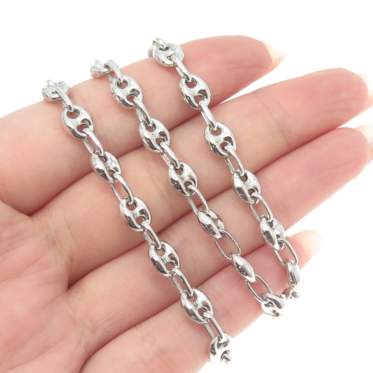 925 Sterling Silver Anchor Mariner Chain Necklace 18"