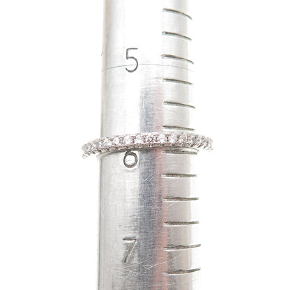 925 Sterling Silver Round-Cut C Z Eternity Band Ring Size 6