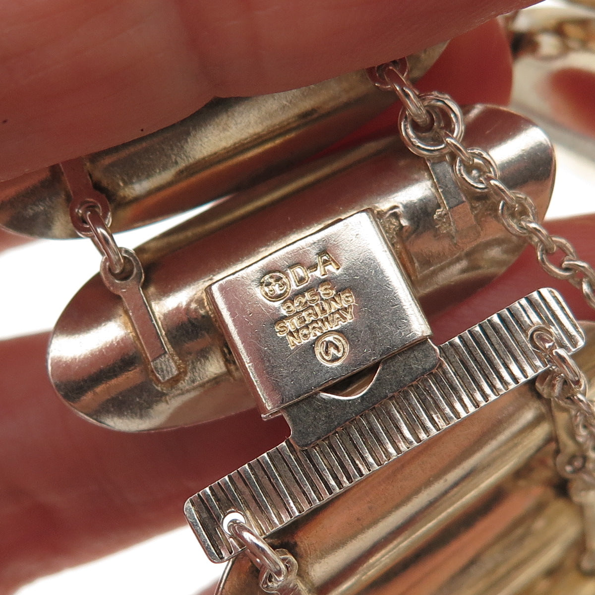 David Andersen Willy Winnaess 925S Sterling Vintage Enamel Norway Bracelet 7.5"