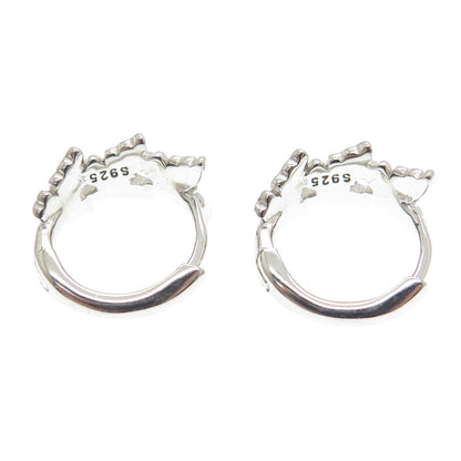 925 Sterling Silver Butterfly Hoop Earrings