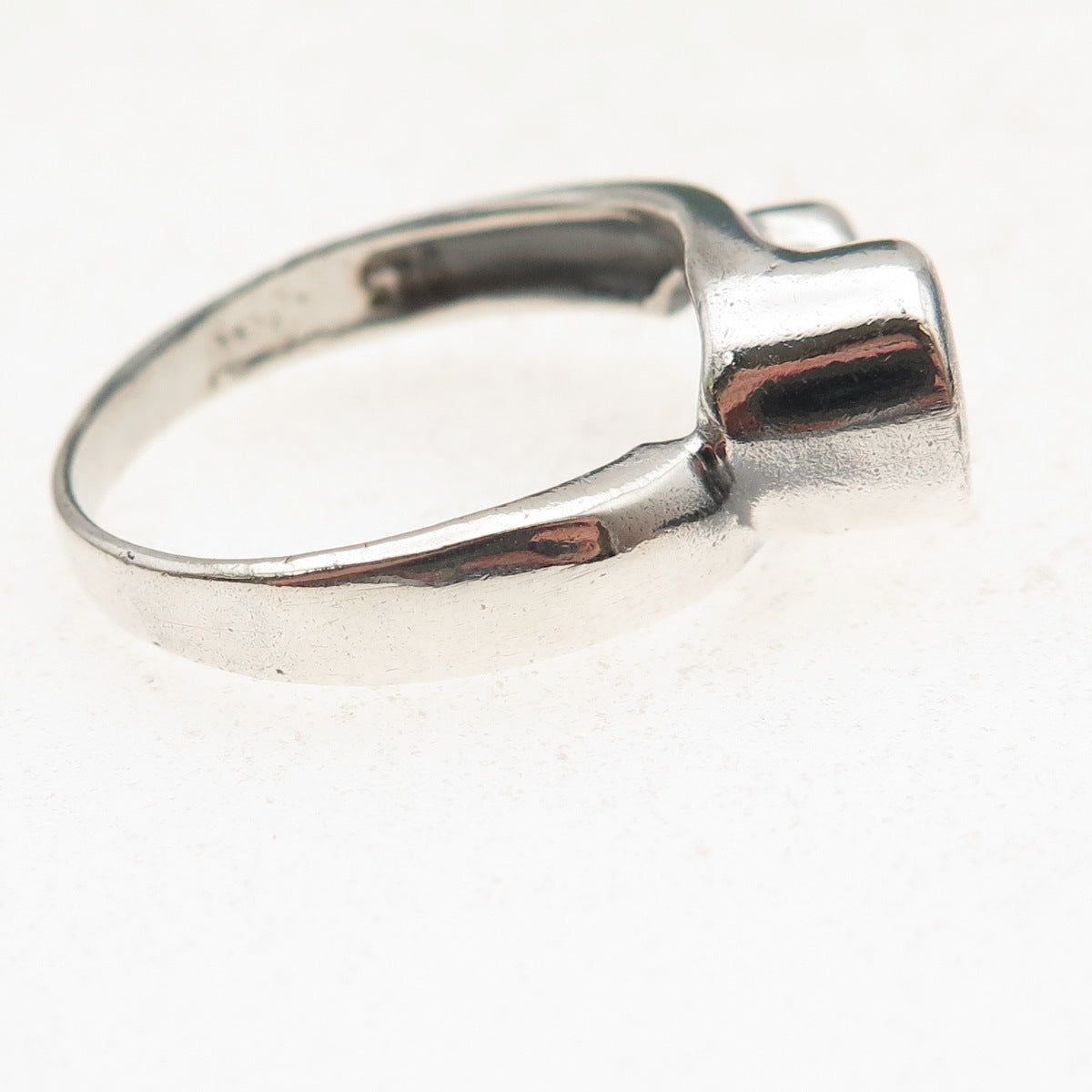 925 Sterling Silver Vintage Modernist Oxidized Ring Size 9