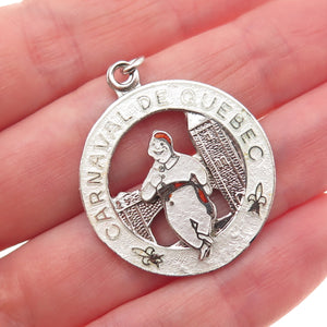 Breadner Co. Sterling Silver Antique Art Deco Enamel Carnaval de Quebec Pendant