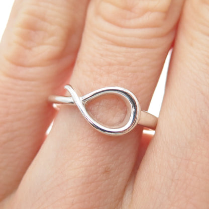 925 Sterling Silver Vintage Modernist Flame Ring Size 6.25