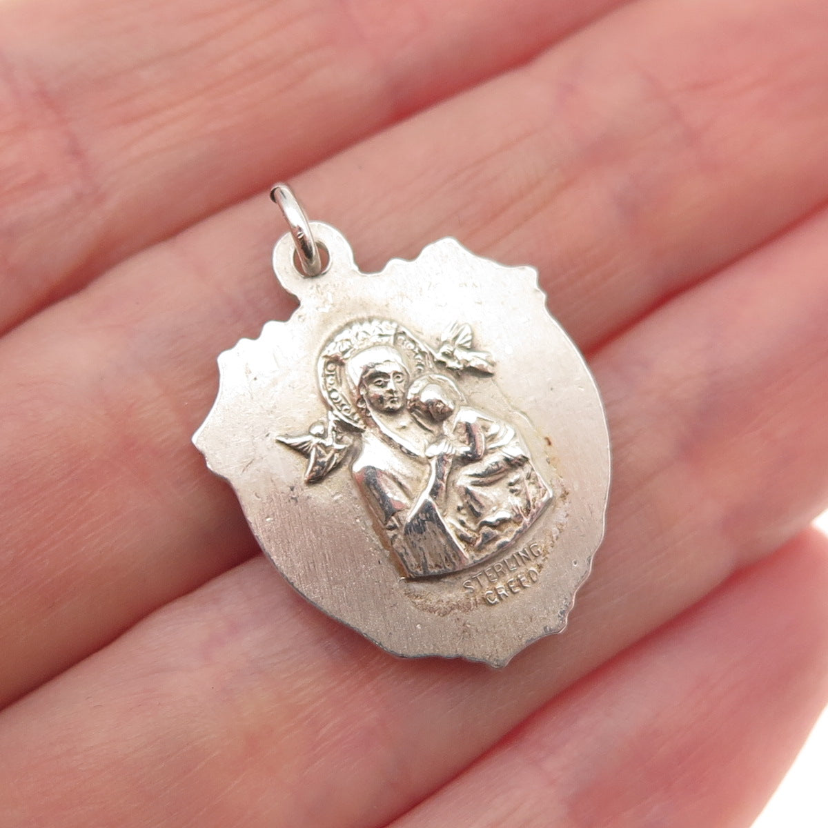 Creed 925 Sterling Silver Vintage Saint Gerard Majella Charm Pendant