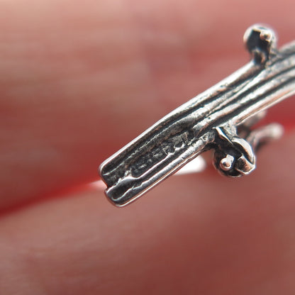 MAISELS INDIAN TRADING 925 Sterling Silver Vintage Skier Oxidized Charm Pendant